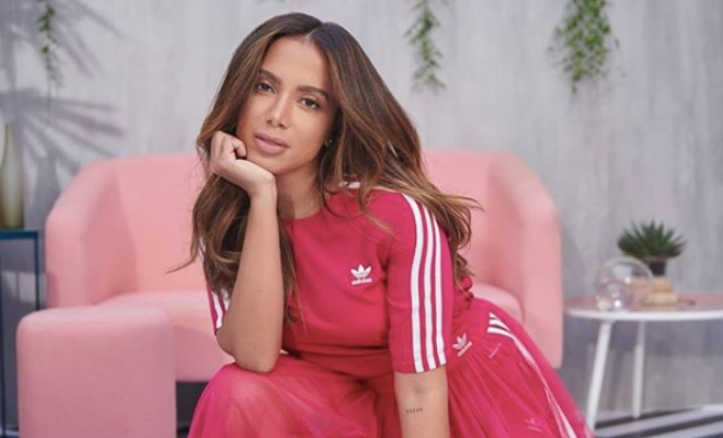 Brazilian singer Anitta modeling in adidas clothes