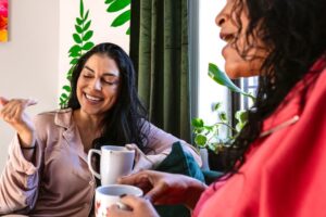 Jasmine Ruiz Moments Coffee on Couch